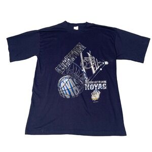 VTG 90's Georgetown Hoyas College Basketball T Shirt Sz L Made USA Single Stitch